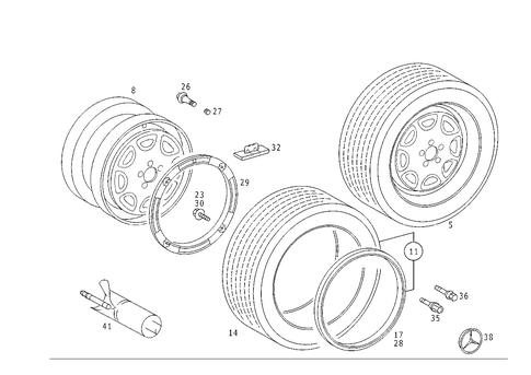 Aluminum Disc Wheel (Cts) for 1993 Mercedes-Benz 600SEL #0