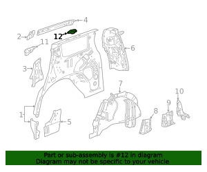 2017-2026 GM Passenger Side Quarter Upper Panel Baffle 23260376 GM ...