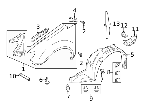 Fender & Components for 2013 Subaru Tribeca #0