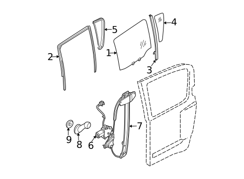Glass - Rear Door for 2009 Nissan Xterra #0