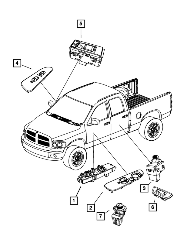XJ99BD5AC - Electrical: Power Window/door Lock Switch Bezel for Mopar Image image