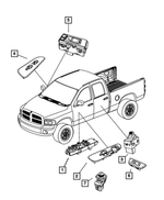 XJ99ZJ1AC - Electrical: Power Window/door Lock Switch Bezel for Mopar Image