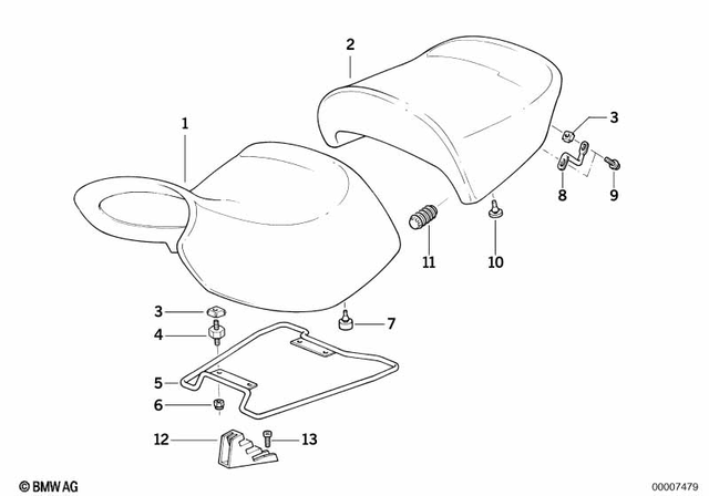 52532324632 - : Seat Adjustable Front for BMW-Motorrad Image