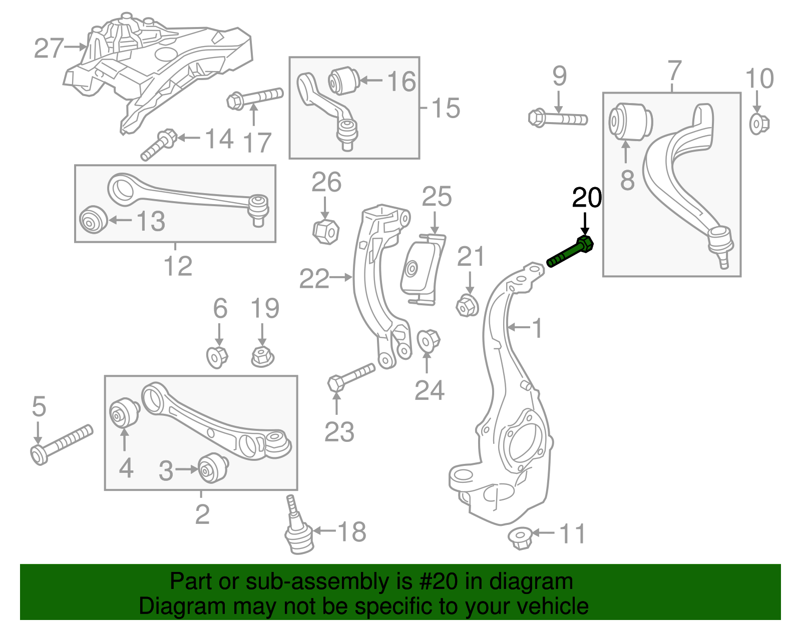2011-2018 Audi Knuckle Upper Bolt WHT-007-963 | Audi USA Parts
