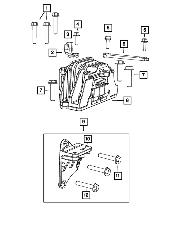 6509262AA - 2.4L Gas; Engine: Hex Flange Nut, Mounting for Mopar Image