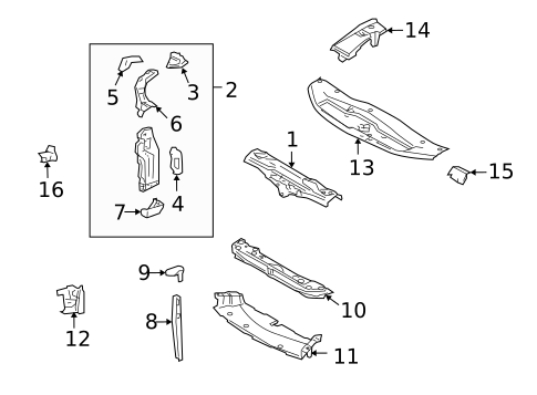 Radiator Support for 2007 Lexus GS450h #0