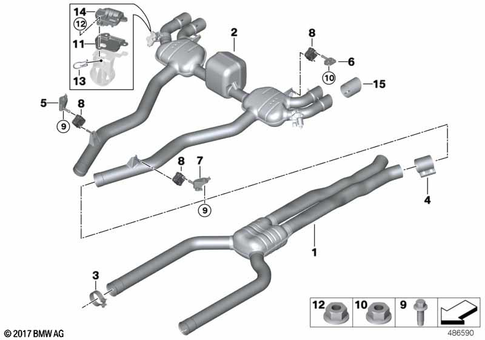 Exhaust System, Rear for 2022 BMW M5 #0