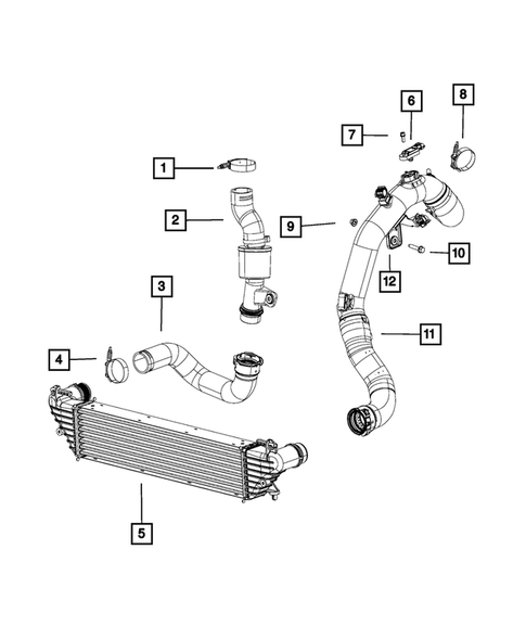 Radiator and Related Parts; Charge Air Cooler for 2014 Fiat 500L #1