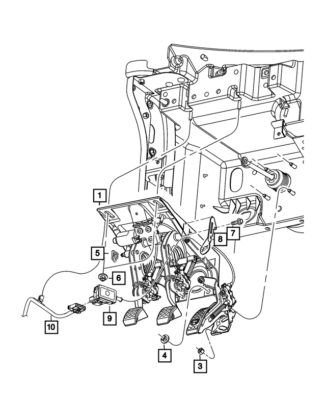 5035171AA - Brakes: Stop Lamp Switch Bracket for Mopar Image