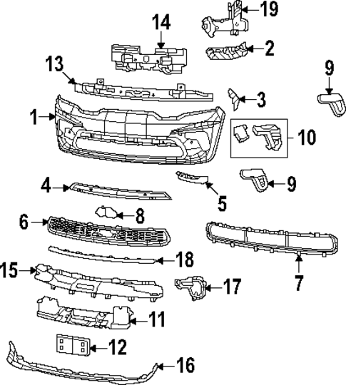 Bumper & Components - Front for 2023 Dodge Durango #0