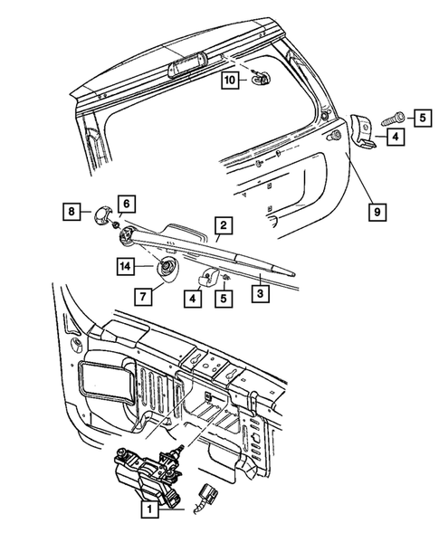 Rear Wiper and Washer System for 2007 Jeep Grand Cherokee #0