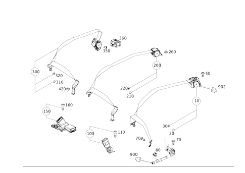 Rear Seat Seat Belt for 2017 Mercedes-Benz E 43 AMG&reg; #0