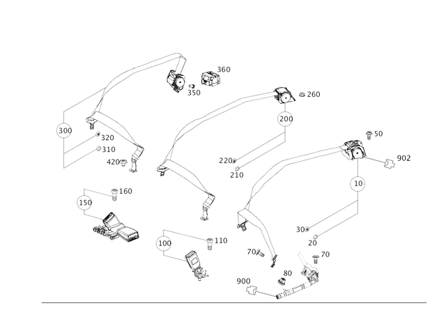 910112010001 - Rear Seat: Hexagon Nut for Mercedes-Benz Image image
