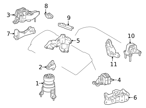 Engine & Trans Mounting for 2019 Lexus RX450hL #0