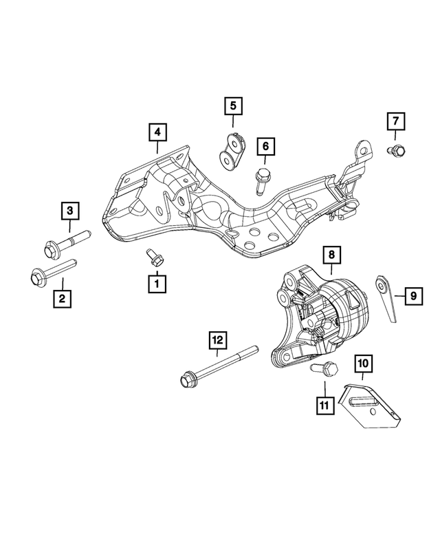 68496575AA - Engine: Engine Mount Bracket, Left Side for Mopar Image image