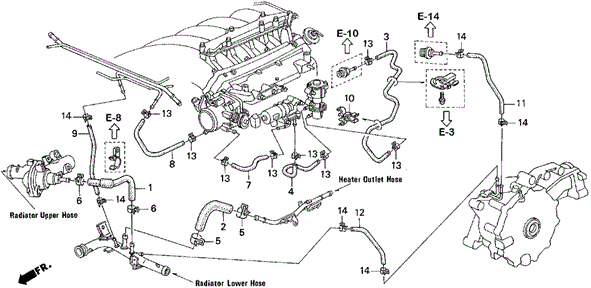 Water Hose for 1997 Acura TL #0