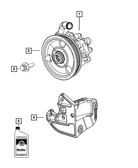 Power Steering Pump and Reservoir for 2010 Dodge Journey #3