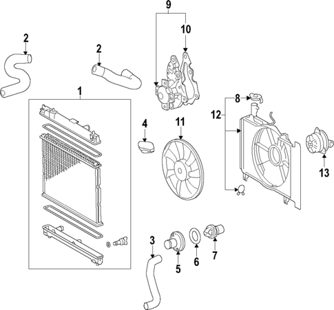 Radiator & Components for 2014 Scion iQ #1