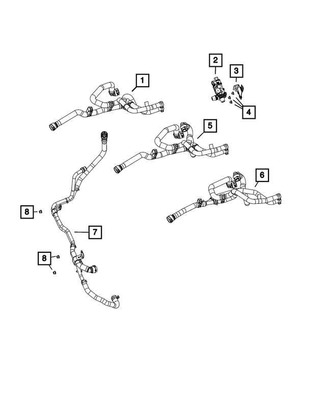 68564585AA - Air Conditioners and Heaters: Heater Supply And Return Hose for Mopar Image