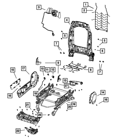 Front Seats - Adjusters, Recliners, Shields and Risers for 2020 Ram 1500 Classic #1