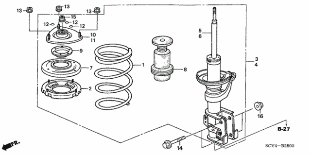 Front Shock Absorber for 2004 Honda Element #0