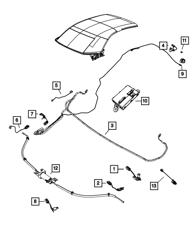 68028375AA - Electrical: Folding Top Wiring for Mopar Image