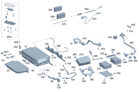 Electric Drive Energy Supply and High-Voltage Lines for 1999 Mercedes-Benz E300 #0