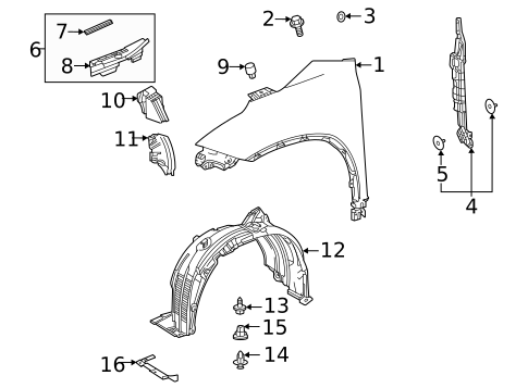 Fender & Components for 2021 Toyota Highlander #0