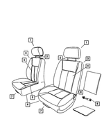 1JN011D5AA - Interior Trim: Front Headrest for Mopar Image