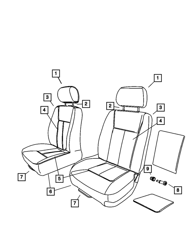 5161065AA - Interior Trim: Headrest Sleeve, Locking for Mopar Image