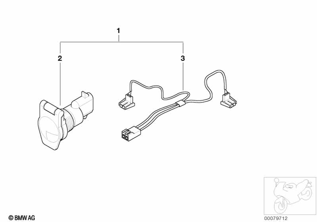61132316621 - : Additional Plug Socket Lead for BMW-Motorrad Image
