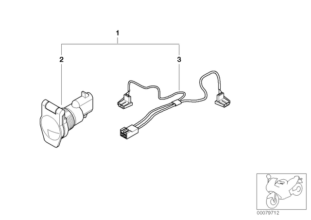 61132316621 - : Additional Plug Socket Lead for BMW-Motorrad Image