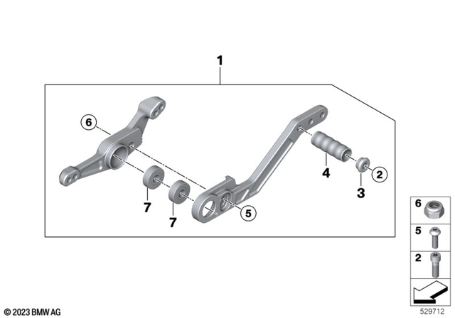 77257108468 - Manual Transmission: Gearshift Lever - Racing for BMW-Motorrad Image image