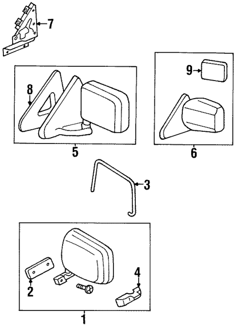 Outside Mirrors for 1993 Isuzu Rodeo #0