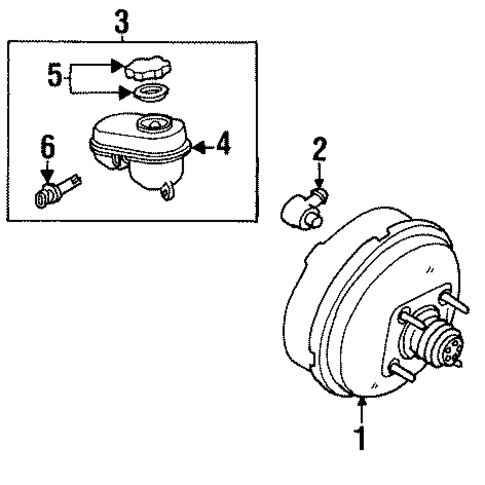 Master Cylinder - Components On Dash Panel for 2003 Oldsmobile Aurora #0