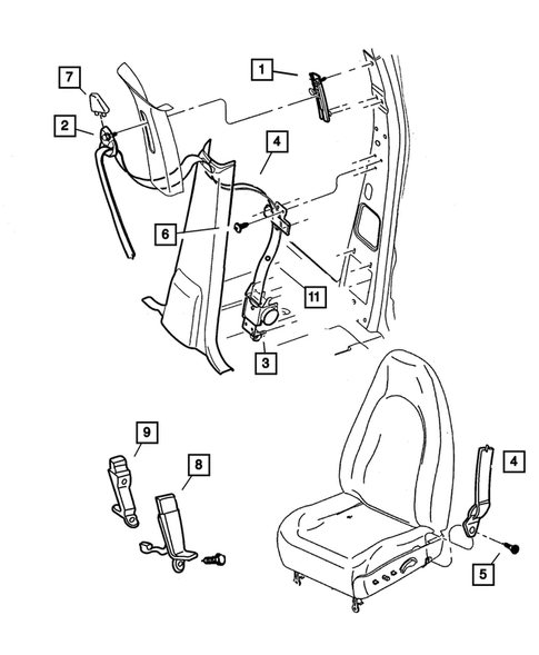 Seat Belts-Front and Rear for 2003 Dodge Durango #0