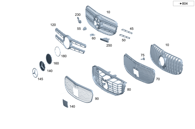 1678882401 - Attachment Parts: Protective Grille for Mercedes-Benz: GLS450, GLS580, GLS63 AMG Image image