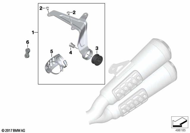 77118358245 - Exhausts &amp; Performance: Set, Retaining Plate For Rear Muffler for BMW-Motorrad Image