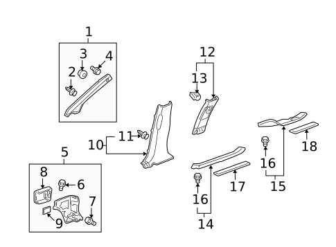Interior Trim - Pillars for 2008 Acura MDX #0