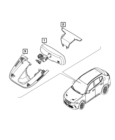 Glass and Interior Rearview Mirror for 2025 Dodge Hornet #0
