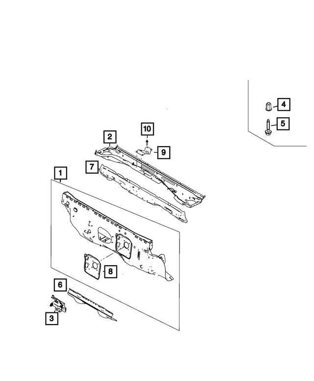68742031AA - Body Sheet Metal Except Doors: Dash Panel for Mopar Image