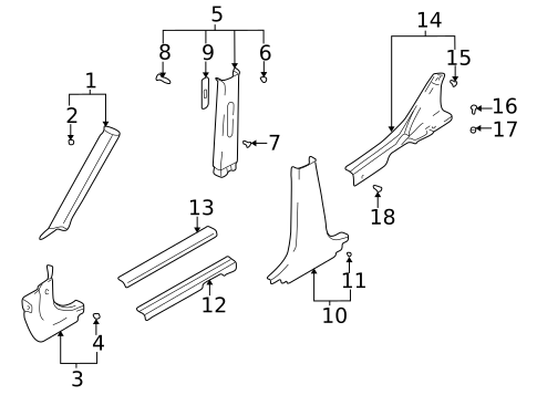 Interior Trim - Pillars for 2002 Hyundai Elantra #0