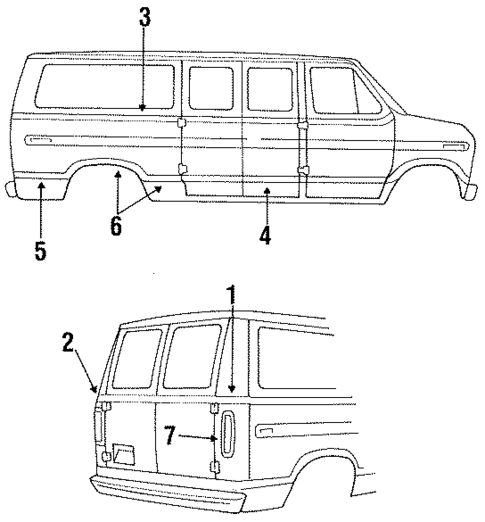 Exterior Trim - Side Panel for 1986 Ford E-350 Econoline #1