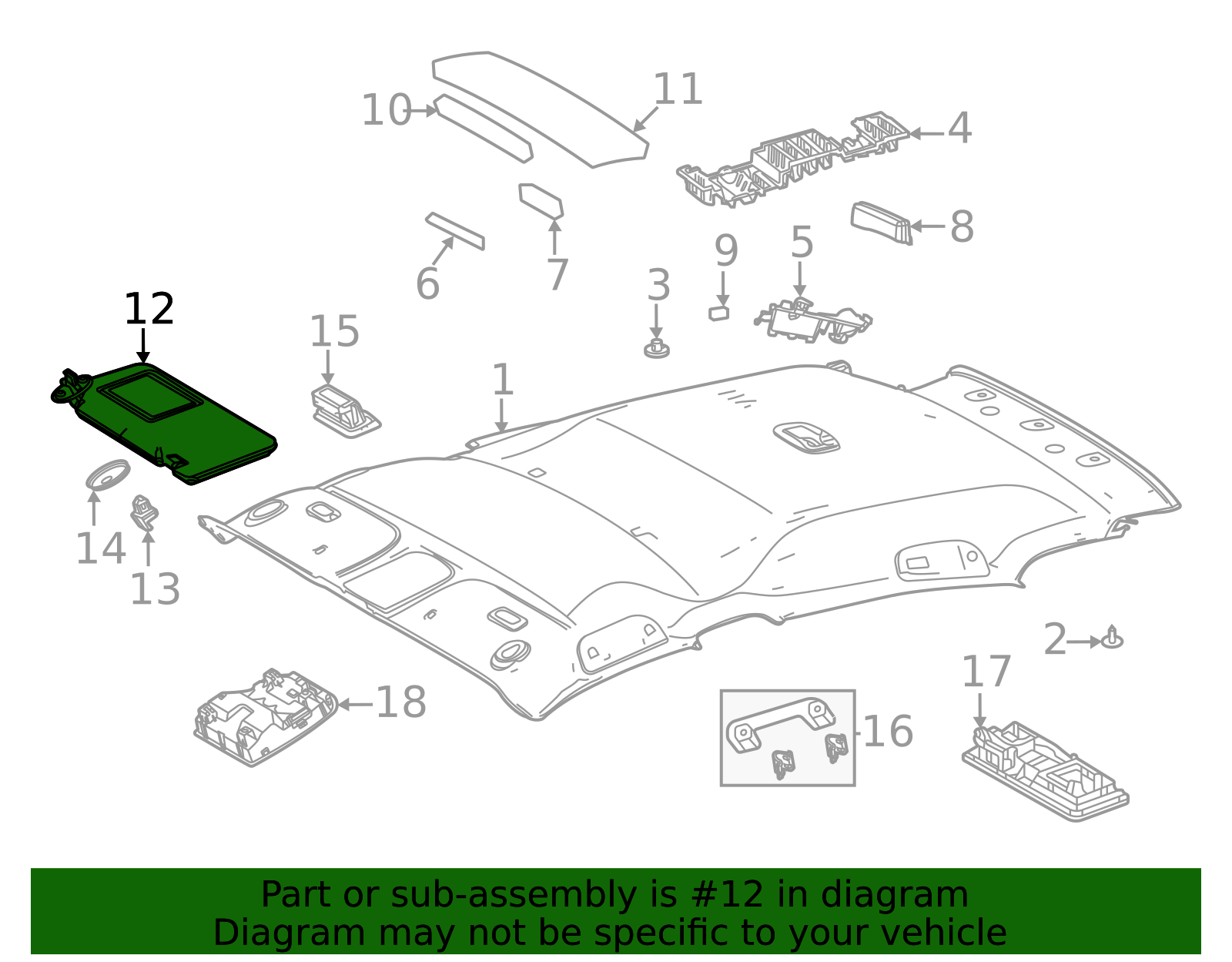 2021-2024 Toyota Venza Sun-Visor 74310-48560-B2 | Toyota Parts Express