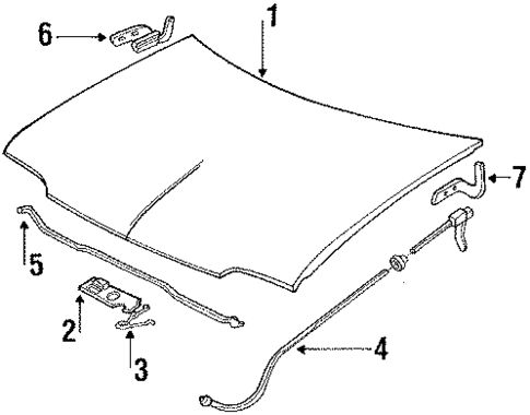 Hood & Components for 1992 Pontiac LeMans #0