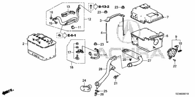 Battery (2) for 2015 Acura TLX #0