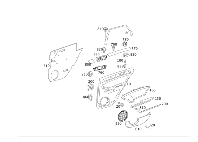 1647301370 - Rear Doors: Trim for Mercedes-Benz: ML320, ML500, ML550 Image image