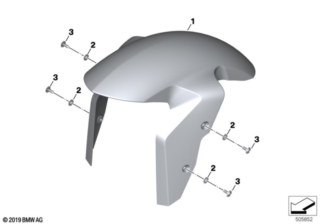 46617715965 - Frame and Mounting Parts: Front Wheel Fender - Rohteil/blank for BMW-Motorrad Image image