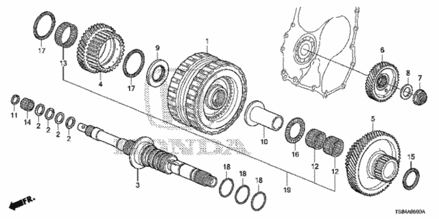 AT Mainshaft (5AT) for 2012 Honda Civic #0