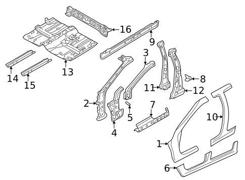 Floor & Rails for 1999 Mazda 626 #0